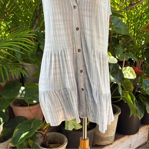 Wonderly Light blue and white Shibori style soft dress - Picture 5 of 6